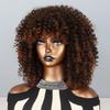 LISI HAIR Afro Women Short Brown Wig Synthetic Fiber Curly Hair Wigs for Women Fluffy Ombre Hairstyle Party Regular Curly Wig