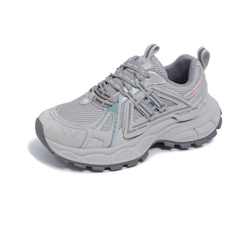 

NBL comfortable casual shoes New retro mesh platform running dad shoes 35 серый