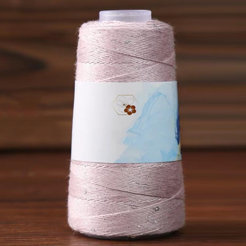 1PC Sequined Yarn Shiny Silk Thread DIY Handmade Silver Thread Yarn Hand Woven Pure Cotton Real Silk Gift Knit