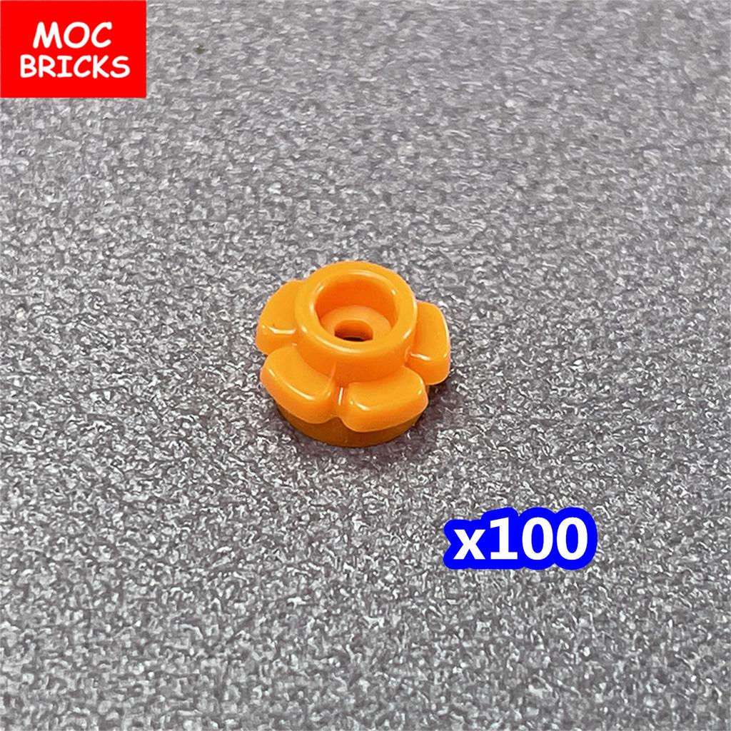 MOC Bricks Plant Petal Rose Flower Grass Tree Farm House Garden Accessories City View Country Building Blocks Children's Toys