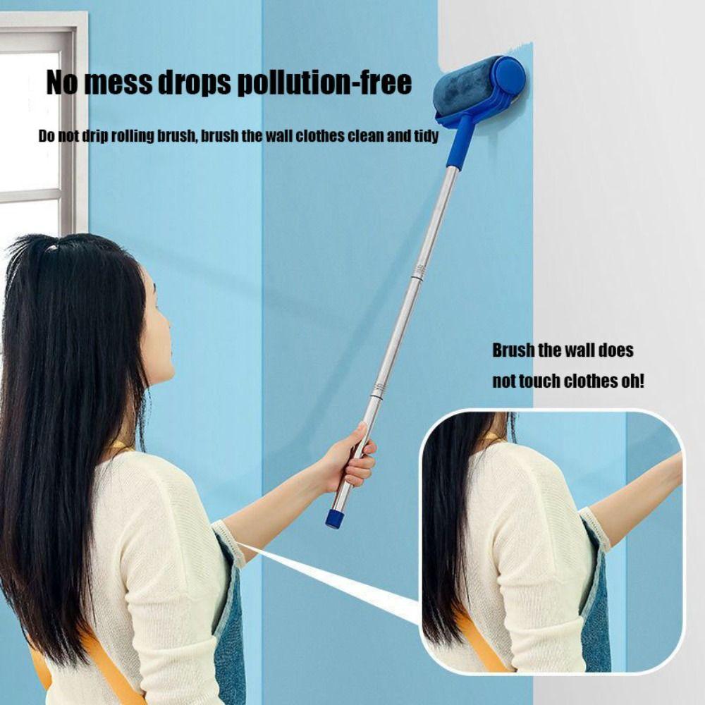 Washable Wall Brush Drum Brush Transform Fine Bristled Rolling Brush Paint Roller Brush  Quickly