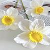 Artificial Daffodil Flowers 15 Inch Length Fake Silk Narcissus Flower Yellow White Faux Flower Bouquet for Floral Arrangement Spring Home