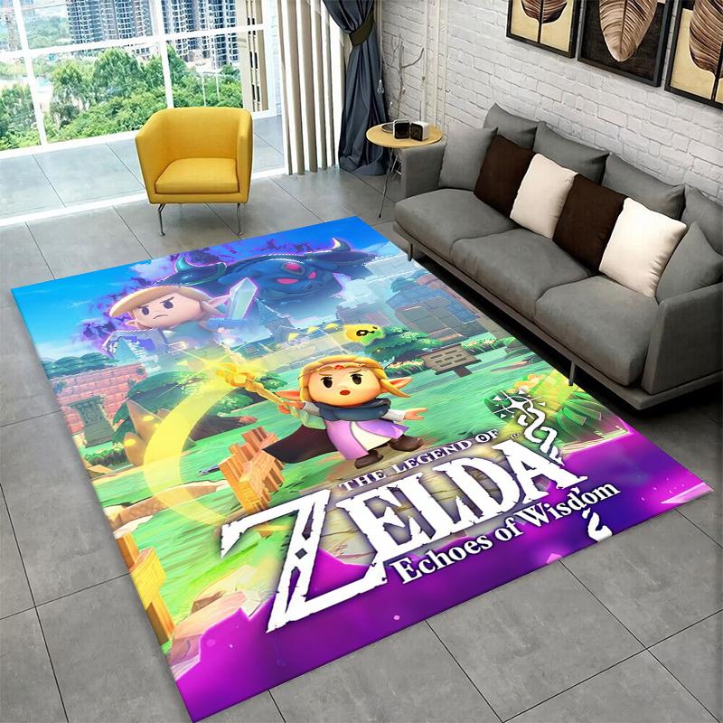 Classic Game Z-Zelda Cartoon Link Carpet Rug for Playroom Bedroom Living Room Sofa Home Decor,kid Area Rug Non-slip Floor Mat