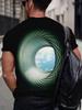 [Print Design – Not Texture] New Men'S Fashion Geometric Pattern Summer Outdoor Short Sleeve Round Neck Top Casual Comfortable T-Shirt, Perfect Gift