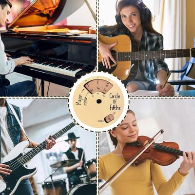 2024 Quintenzirkel Rad Gitarrenakkord Rad Holz Melodien Werkzeug Musikinstrumente Zubehör für Musiker Kinder