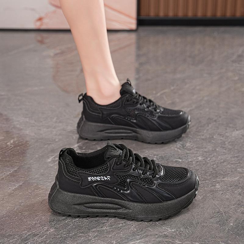 2025 Summer Women's Shoes New Breathable Mesh Sports Shoes Children's Korean Version Versatile Thick-soled Casual Soft-soled Dad Shoes