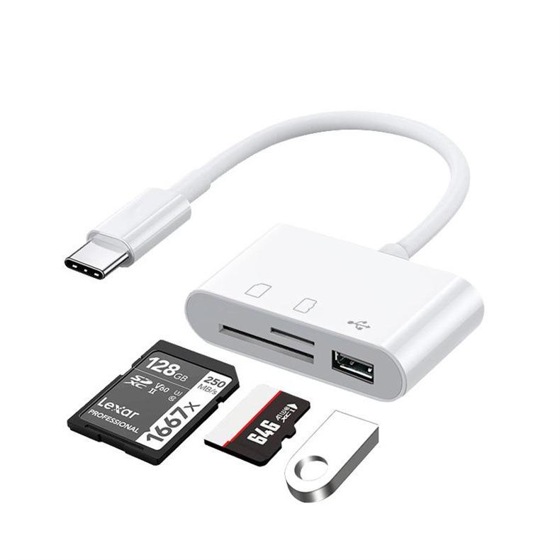 Compatible Apple Lightning/Android Type-C SD Card Reader for Mobile, iPad, and Camera