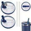 2 Pcs 40 Oz Tumbler Straw Lid with 2 Straws Leak-proof Reusable Replacement Lids Odor-free Dustproof Straw Lid for Stanley Tumbler