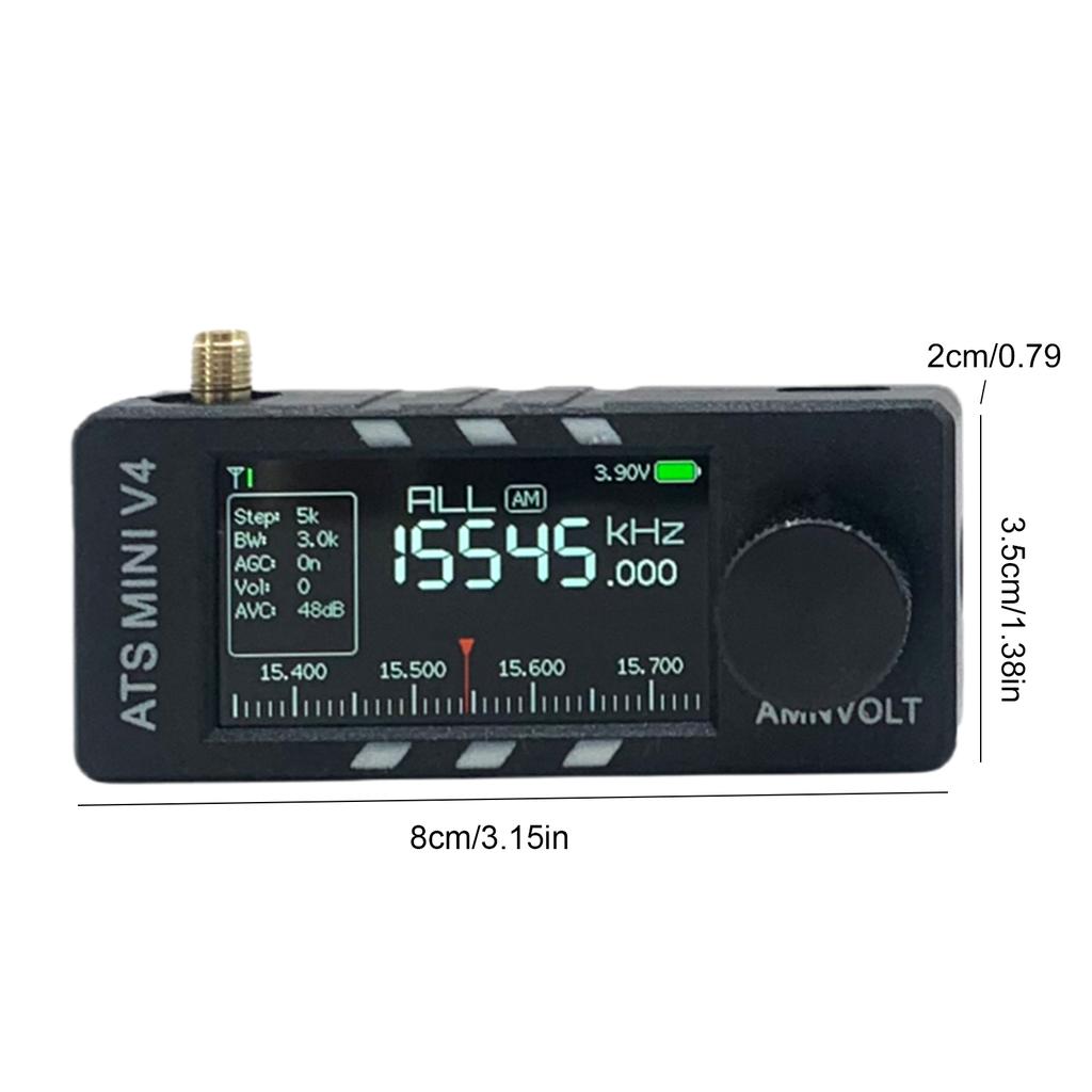 Vylepšený V4 AMNVOLT ATS Mini SI4732 DSP Rádio Přijímač HF SW FM AM SSB USB Plněpásmové Kapesní Rádio s Hi-Z Sluchátkovým Zesilovačem