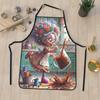 1pc Coffee Fun Print Apron, Unisex Home Baking Work Apron, 2D Flat