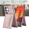 Zipper Crossbody Wallet Case For Samsung Galaxy S25 S24 Ultra S23 Plus S24FE S22 S21 S20 Note 20 Cards Holder Lanyard Cover