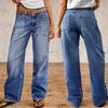 Cross-border Europe and the United States 2026 New Washed Gradual Change High Waist Wide Leg Jeans American Retro Loose Jeans Women