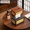 Vintage Bamboo Rattan Tissue Box Paper Container Dispenser Case Wet Wipes Case Removable Paper Drawer Hotel Napkin Storage Gift