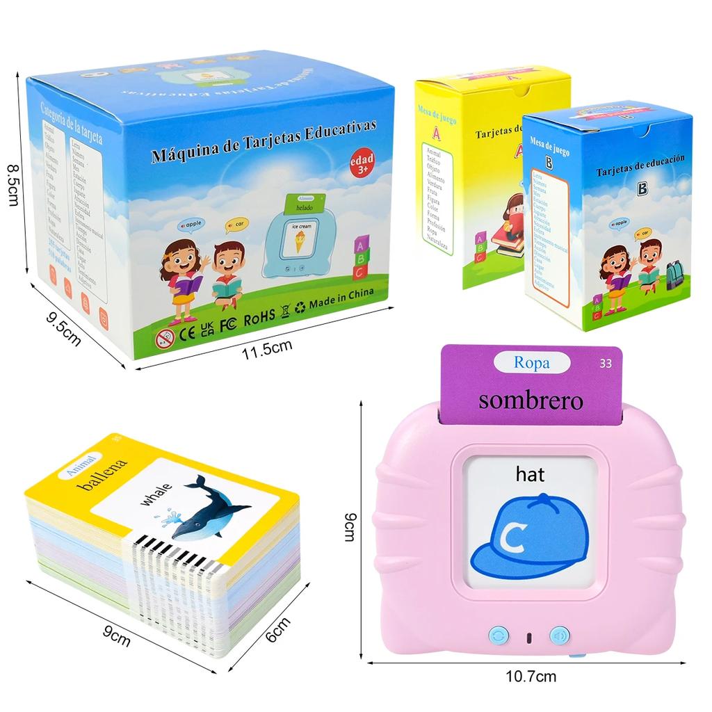 Elektronische Spanische Kognitive Karten Kinder Sprechende Lernkarten Hörbücher Lernkarten Früherziehung Wörter lernen Lernspielzeug Spiel