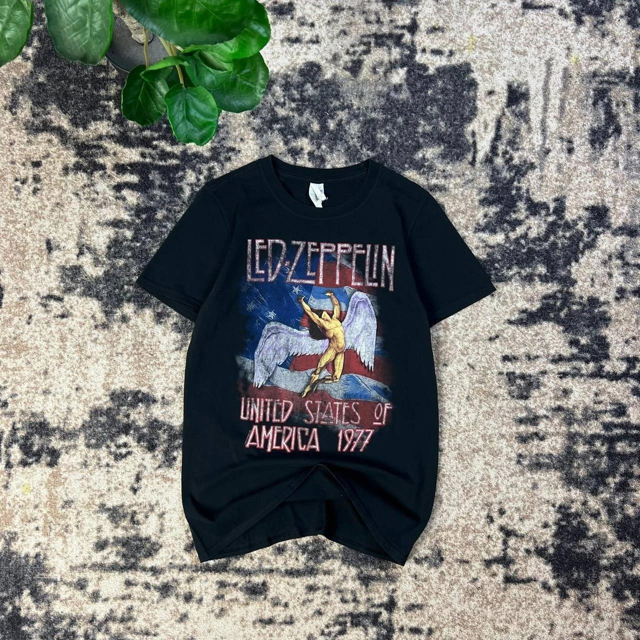 Led Zeppelin Vintage Big Logo Rock Band T-Shirt 1TS53 Graphic Band Tee 4XL