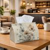 1pc Elegant Botanical Illustration Tissue Box - Wildflower Bouquet Tissue Paper Holder For, Car, Office - Decorative Napkin Case with Painting, Rectan