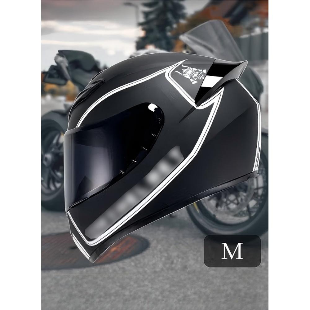 Sport Motorcycle Helmet Lightweight Crash Resistant Motorcycle Full Face Helmet Motorcycle Street Bike Motocross Helmets for Adults with Black Lenses