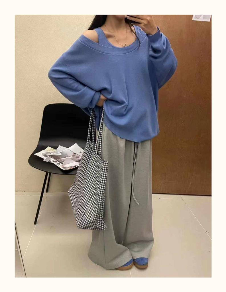 Da7 Women's Korean Style High Waist Wide Leg Casual Pants, Plus Size, Spring Collection