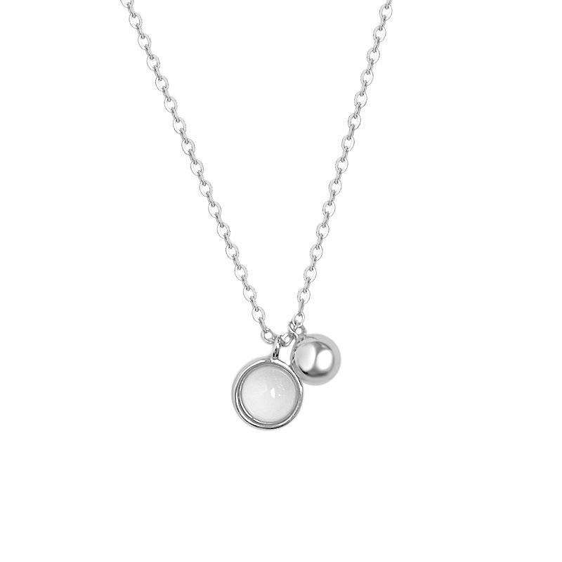 

Круглое ожерелье с имитацией кошачьего глаза для женской модной ниши, стильное и простое для поездок на работу, универсальная цепочка на ключицу