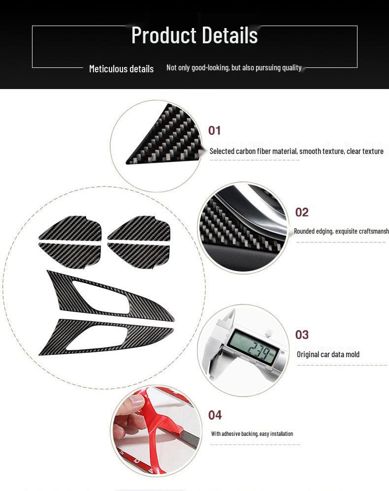 Mazda 3 Axela Interior Door Handle Bowl Carbon Fiber Sticker Set