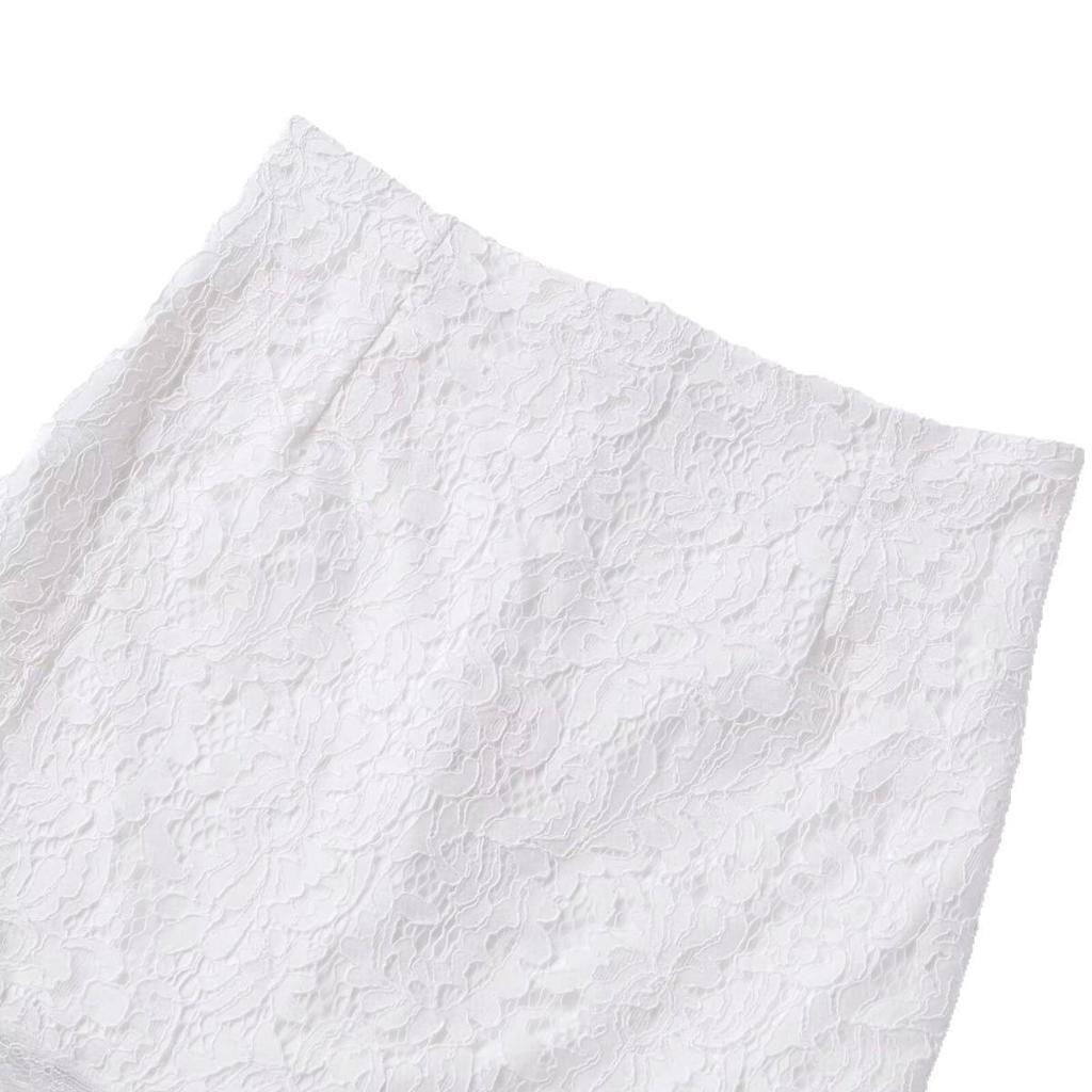 Elegant White Lace Jacquard Skirt - Autumn/Winter Hip-Hugging Style for Women