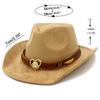 Vintage suede western cowboy hat unisex tweed stage performance party hat love decorative jazz hat
