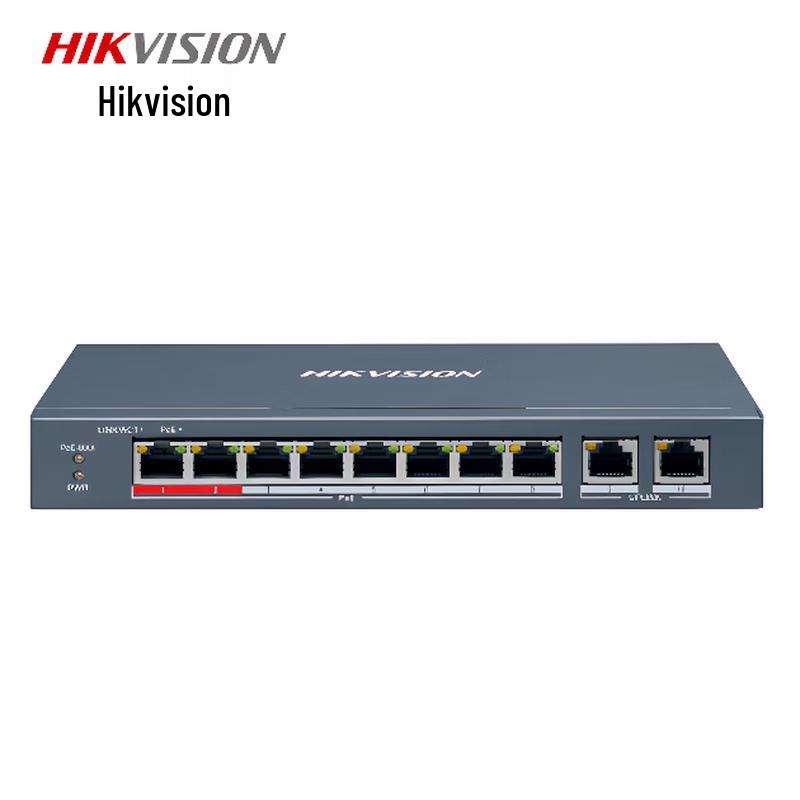 

Hikvision 10-портовий 100 Мбіт/с PoE комутатор для відеоспостереження, штепсель CN (адаптер в комплекті)