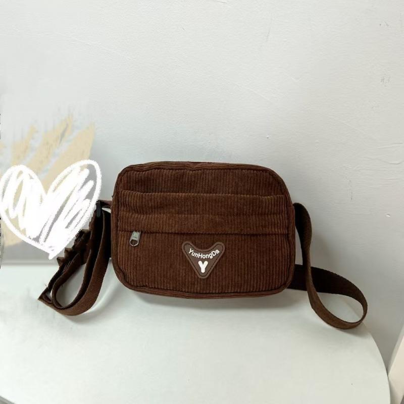 

New Corduroy Women s Bag Lightweight Large Capacity Small Square Bag Simple Trend Shoulder Crossbody Casual Versatile Trend 22*15*6cm темно-коричневого