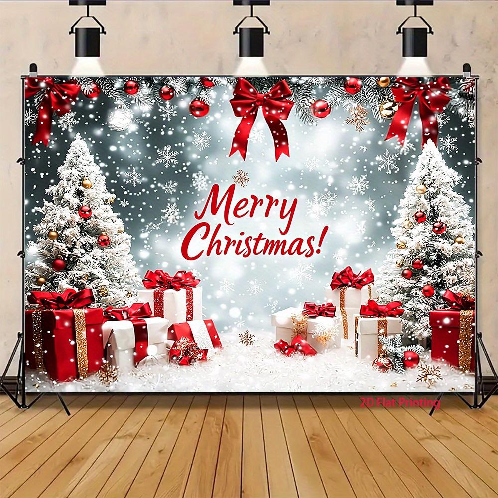 1Pcs Winter Snowing Scene Frosted Trees Gifts Decoration Background Christmas Backdrop Decorations For Photo Studio Booth Party