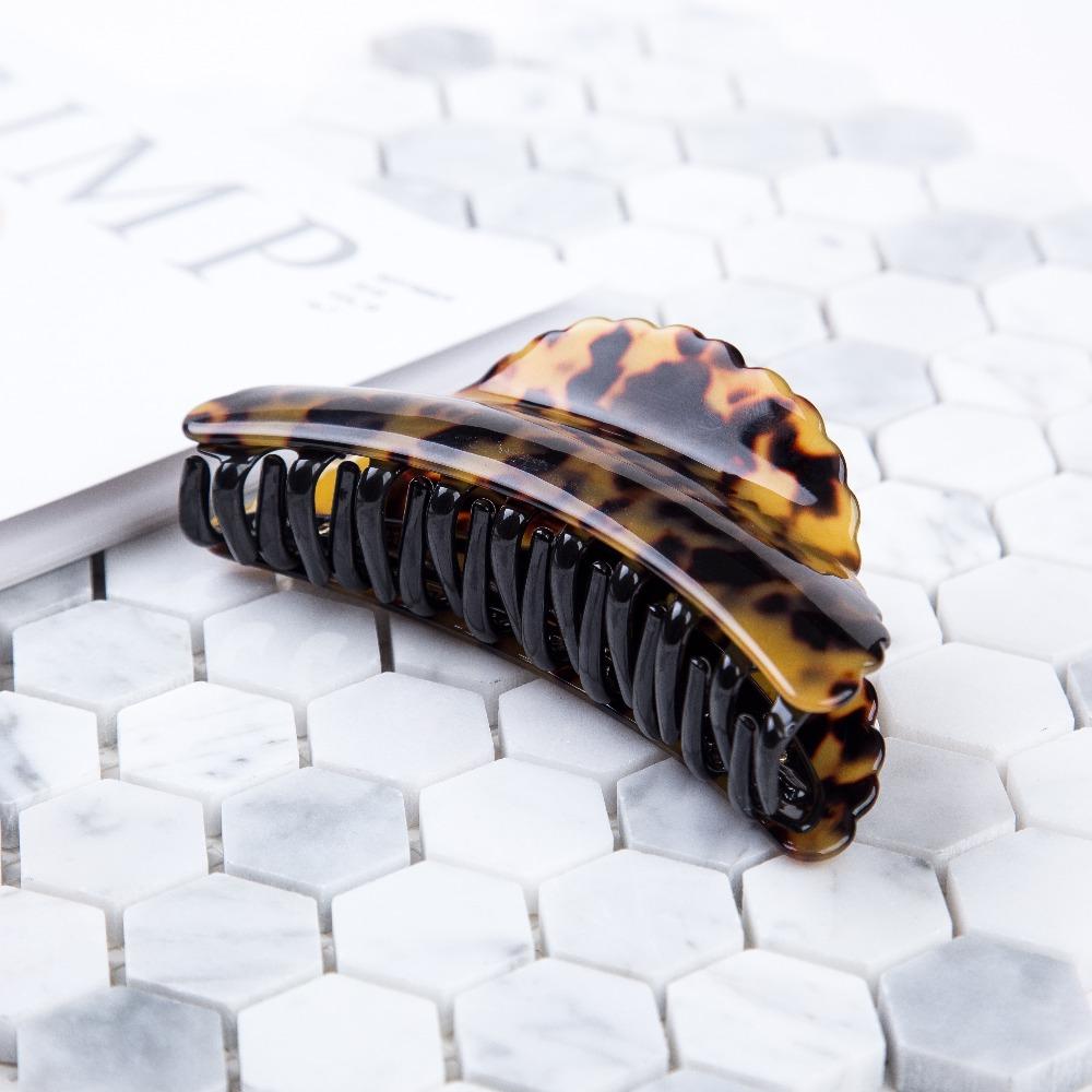 Full Size Celluloid 12 Cm Large Hair Claw Luxury Handmade French Design Fashion Tortoise Shell Accessories Women Hair Clip