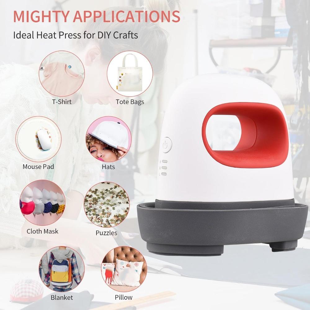 PPS + GF Portable Iron Press 3 Heat Settings Heat Transfer Machine  For Hats