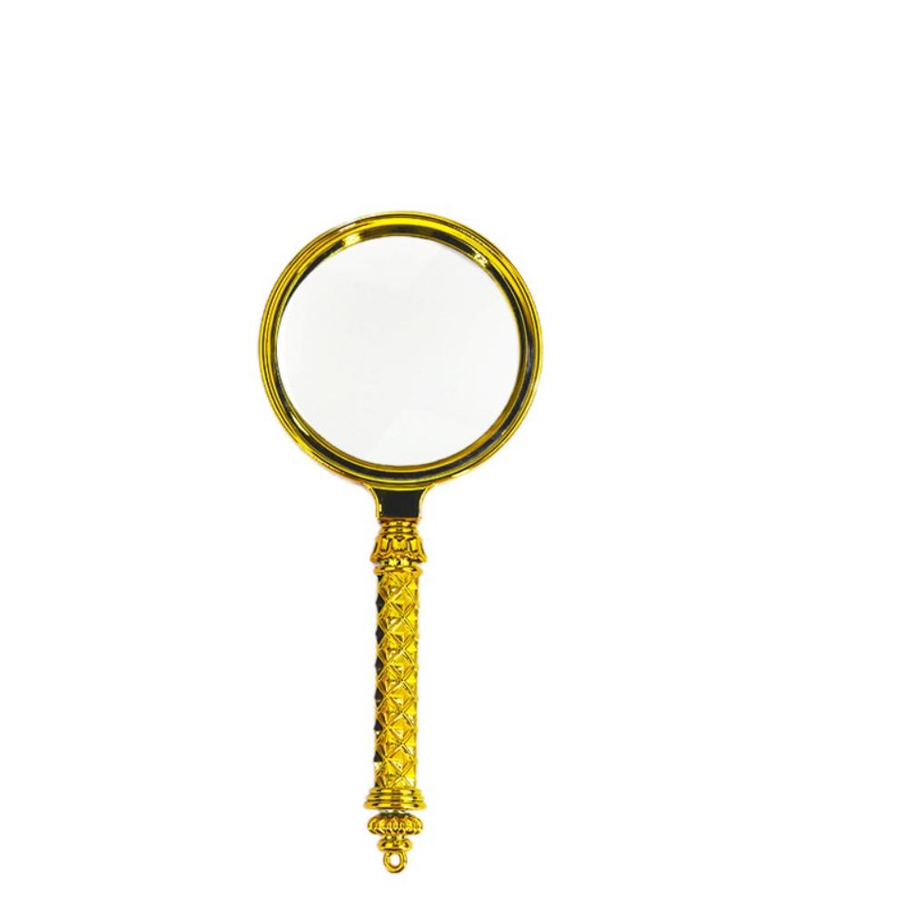Gold Magnifying Glass Glass Lens Pocket Tool Retro Delicate Pattern Handle  Newspaper Reading