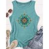 2026 New Creative Beautiful Mandala Geometric Print Round Neck Women Sleeveless Vest Versatile Comfortable Casual Summer Tank Top