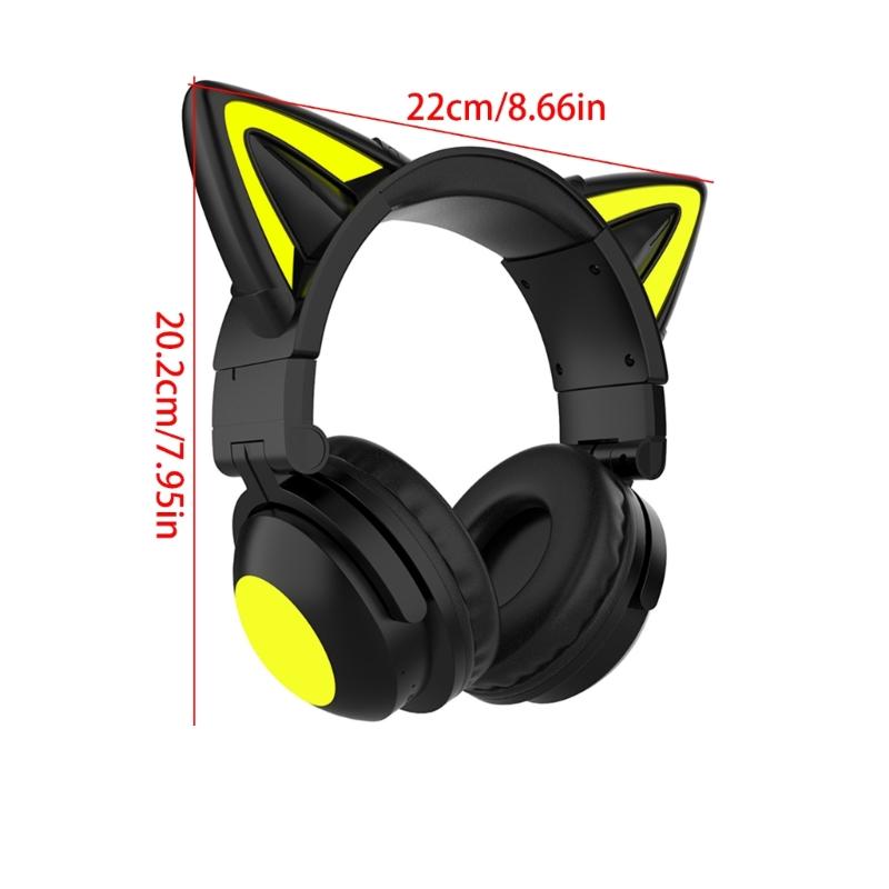 Cute for Cat Ear Pattern Kids Headset Bluetooth-compatible5.0 Headphone Best Present for Girls Boys Birthday Party New Y