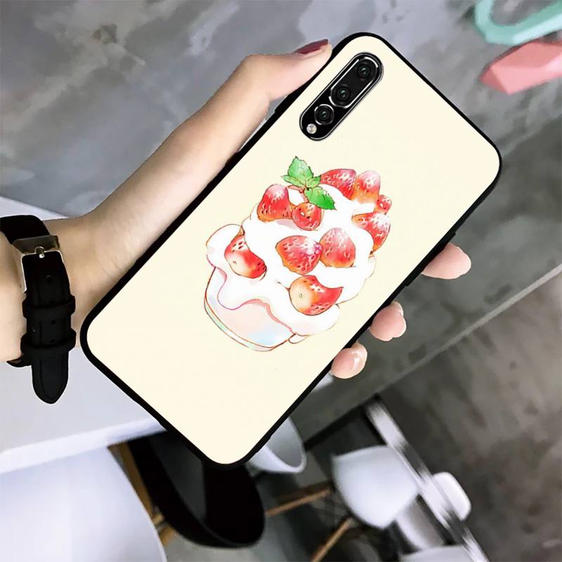 Cake Illustration Phone Case For Huawei G7 G8 P7 P8 P9 P10 P20 P30 Lite Mini Pro P Smart Plus Cove Fundas