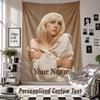 Wall Hanging Tapestry With Custom Name & Text, Billie Eilish Decorative Tapestry For Bedroom