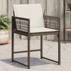 Vidaxl Garden Chairs With Cushions, 4 Pcs, Brown, Poly Rattan