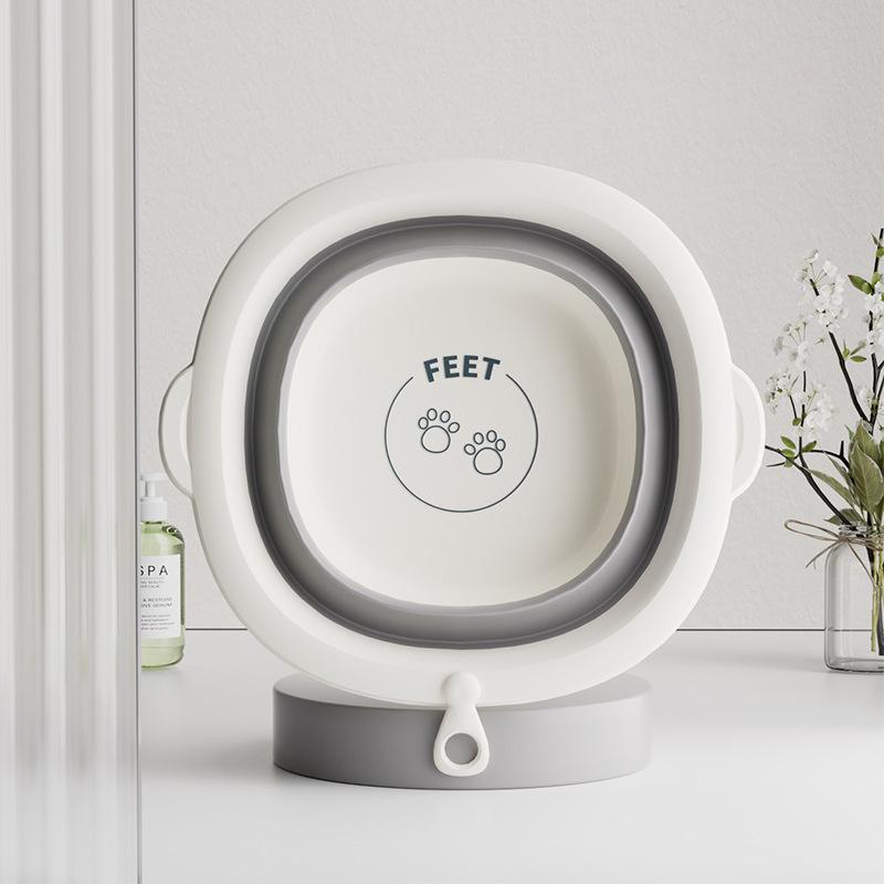 Přenosný dětský silikonový skládací umyvadlo na mytí zadečku miminka Zesílené Velkoobchod s designem závěsné nožičky pro snadné skladování