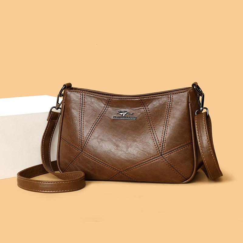 Multi Functional Casual Crossbody Bag PU Soft Leather Retro Crossbody Bag Women's Shoulder Bag Simple Casual Bag