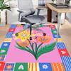 1pc Floral Patchwork Area Rug Soft Flannel Floor Mat for Living Room, Bedroom and Carpet, Sofa Coffee Table Floor Mat, Decorative Rug q14