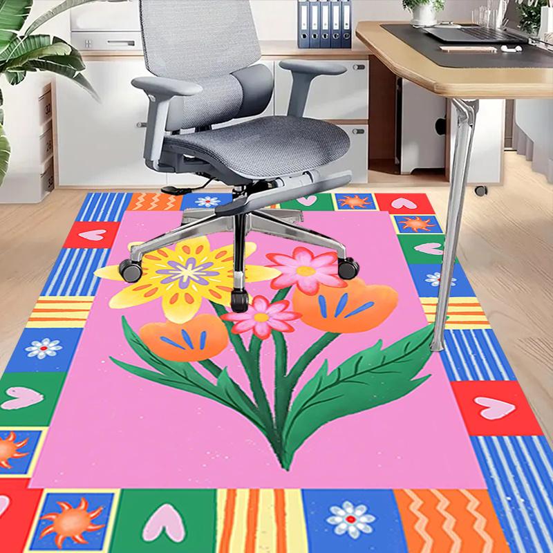 1pc Floral Patchwork Area Rug Soft Flannel Floor Mat for Living Room, Bedroom and Carpet, Sofa Coffee Table Floor Mat, Decorative Rug q14