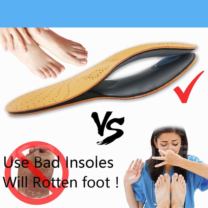 Leather Orthotics Insole for Flat Foot Arch Support Orthopedic Silicone Insoles for Men and Women