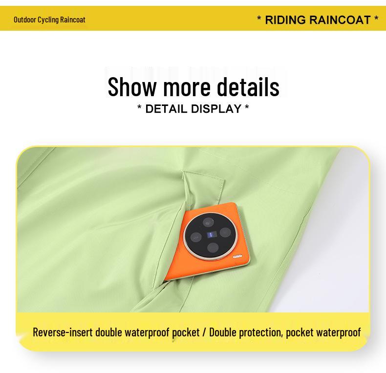 Thickened Electric Scooter Raincoat: Unisex, Full-Body Poncho for Heavy Rain, Cycling, Hiking, and Electric Bike Use