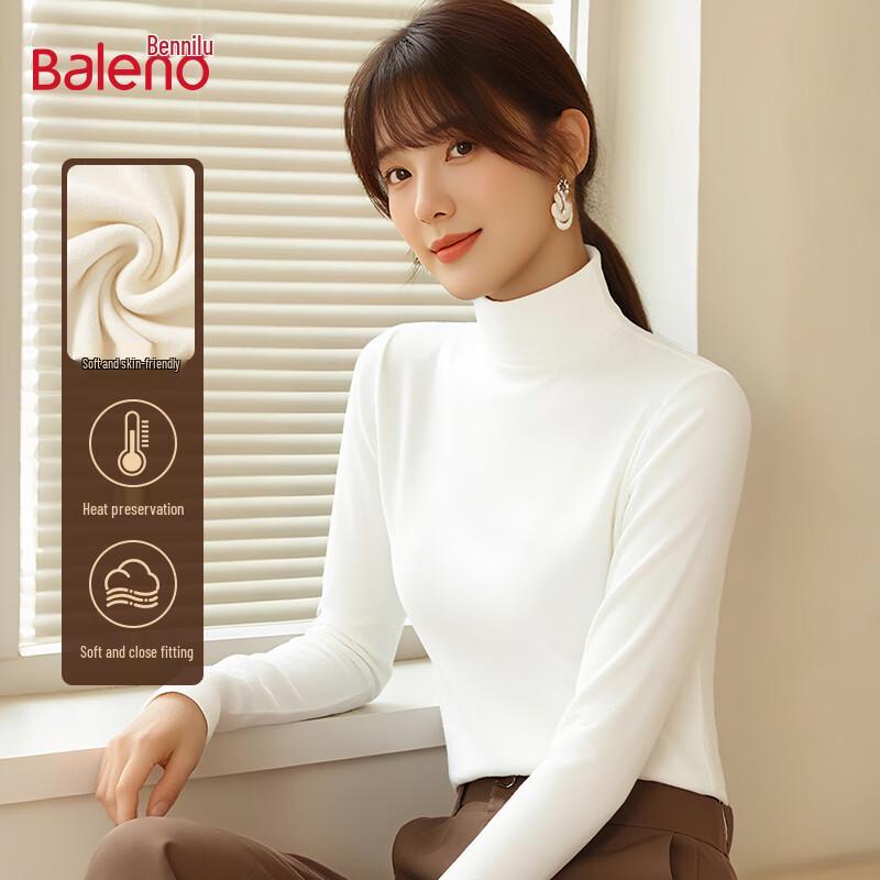 Baleno Women's Double-Sided Fleece Thermal Turtleneck Long Sleeve Top