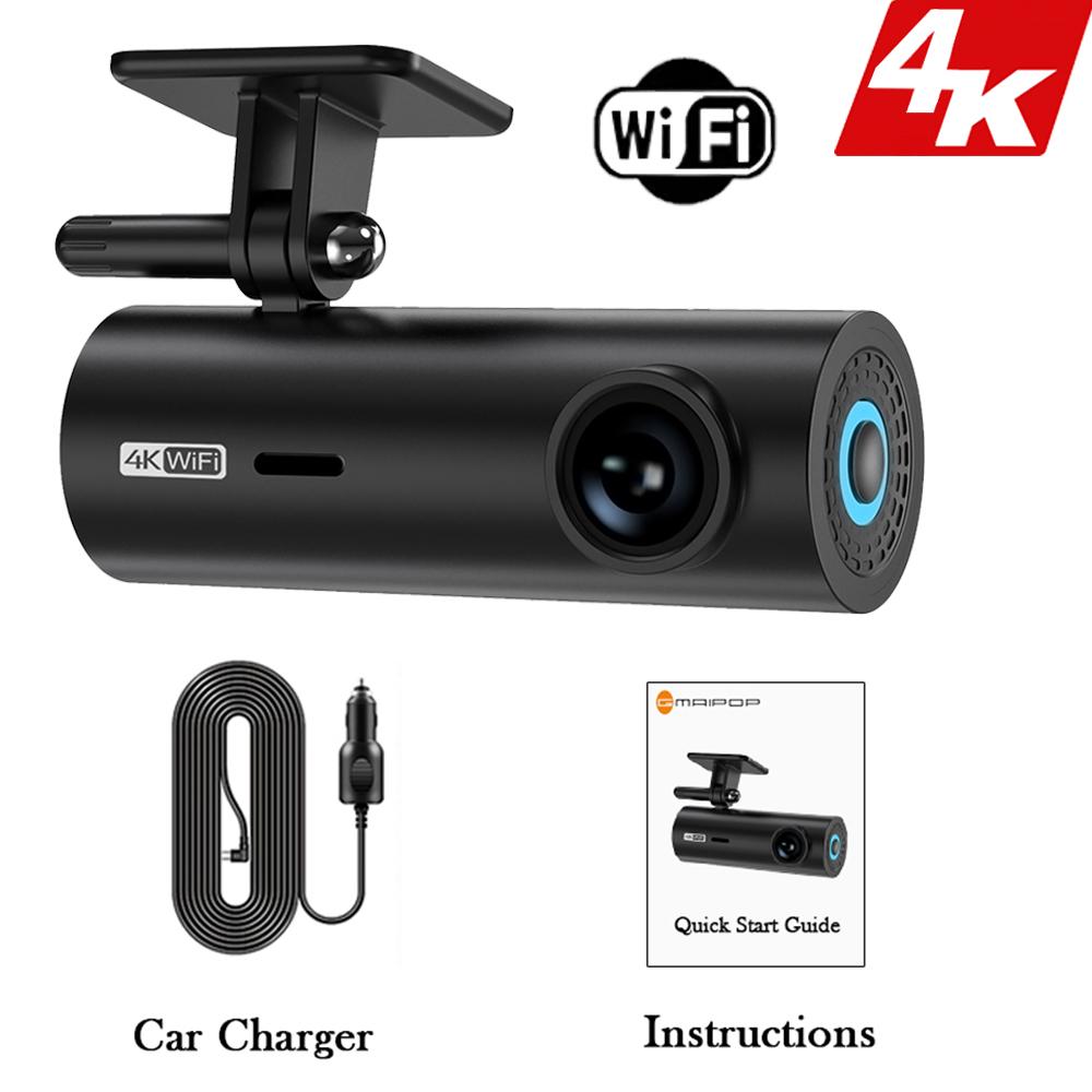 

4K Car Dash Cam DVR Recorder Auto Recorder APP Control Black Box WIth WIFI Voice 24h Parking Monitoring function car accessories No SD Card