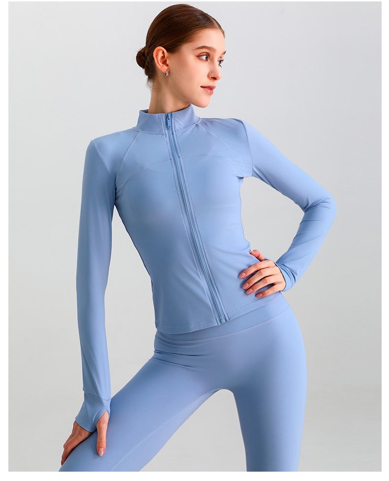 Cardigan Corto da Donna a Manica Lunga con Collo Alto e Vestibilità Slim - Perfetto per Yoga Autunnale, Corsa e Fitness