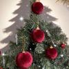 10/20Pcs Christmas Balls Velvet Xmas Tree Hanging Ornaments with Ribbon Weddings Birthdays Home Holiday Decoration