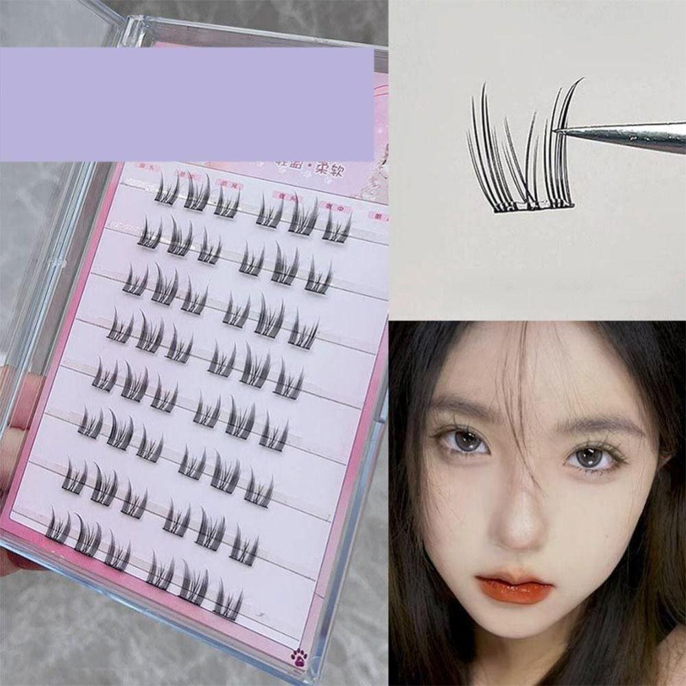 Press On Segmented Eyelashes Natural Long Individual Eyelash  DIY Eyelash Extension