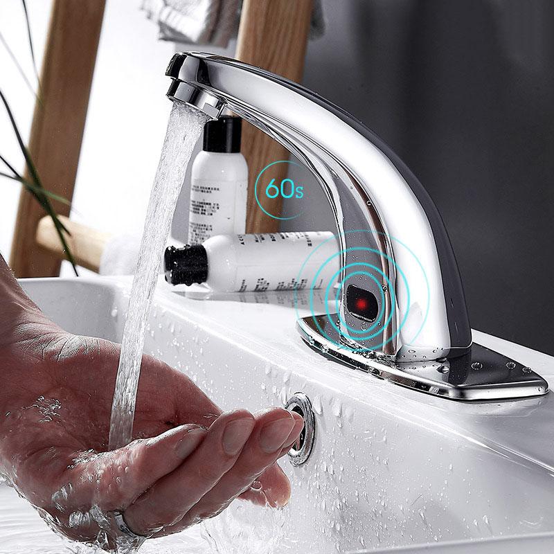 

Copper Automatic Sensor Bathroom Tap Automatic Infrared Sensor Sink Tap Hotel Public Toilet Single Cold Wash Basin Faucet