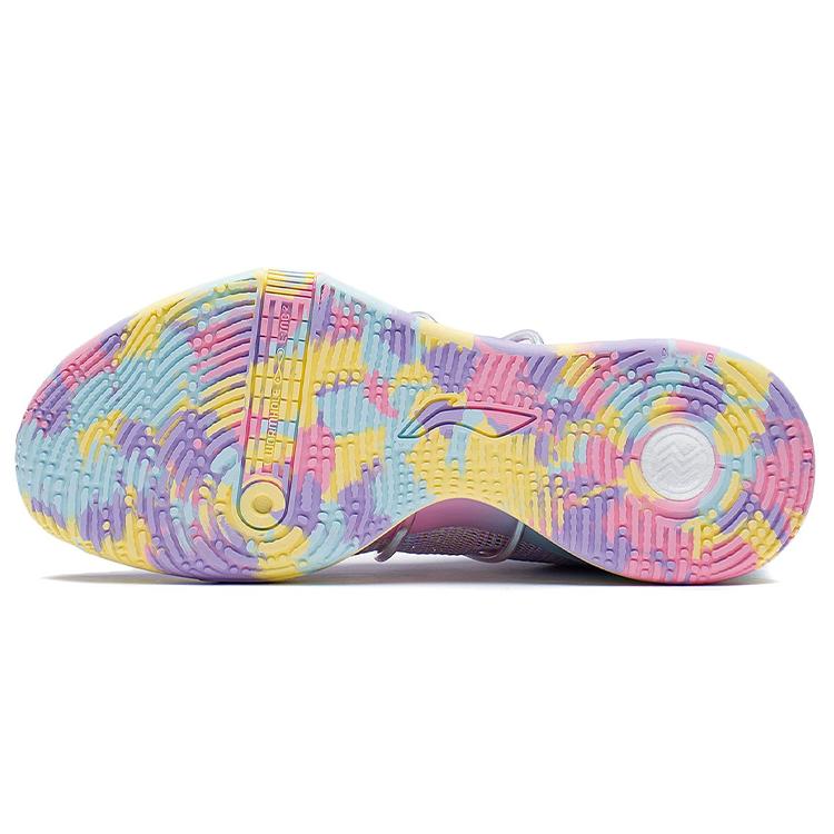 New LINING Speed 8 Basketball Shoes Men Low Top Lilac/Light Banana Yellow ABAS015-3
